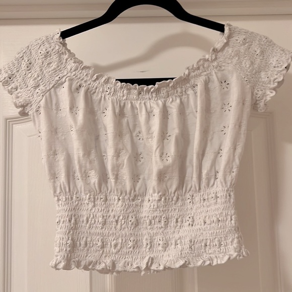 White Crop Top - Medium- by Inspired Hearts - Picture 3 of 3